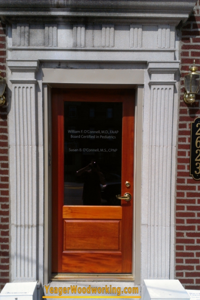 mahogany office entry door